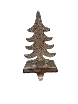 a metal christmas tree on a white background