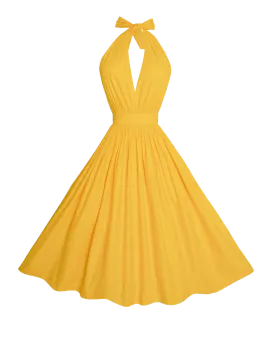 a yellow dress on a white background