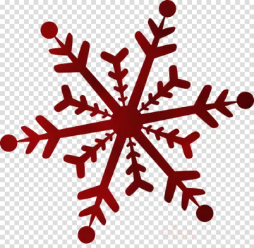 a red snowflake on a transparent background