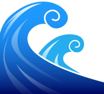a blue wave with white background