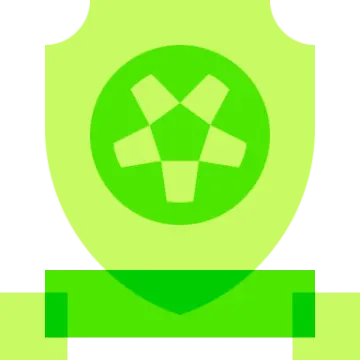 a green shield with an arrow in the middle