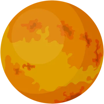 an orange planet with a white background