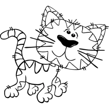 a black and white drawing of a cat