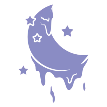 a purple moon with stars on it