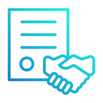 two hands shaking over a document