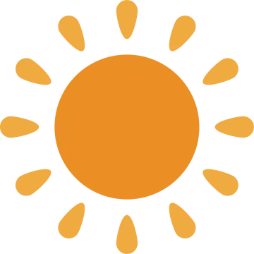 an orange sun on a white background