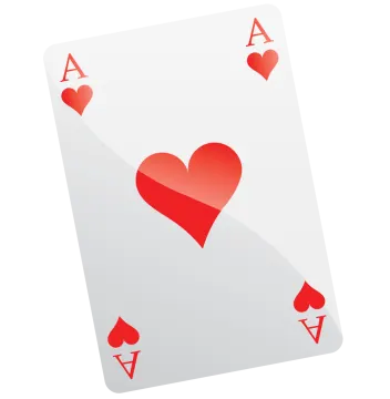 a playing card with hearts on it