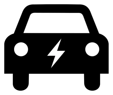a black and white image of an electric car