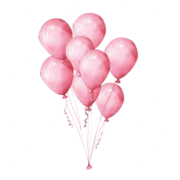 a bunch of pink balloons on a white background