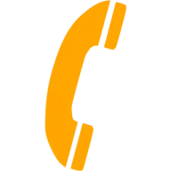 an orange phone icon with a white background