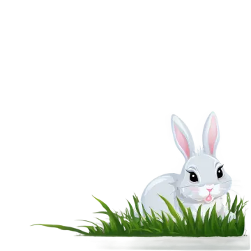 a white rabbit sitting in the grass