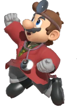 a cartoon character in a red shirt and black pants