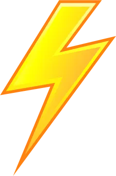 a yellow lightning bolt