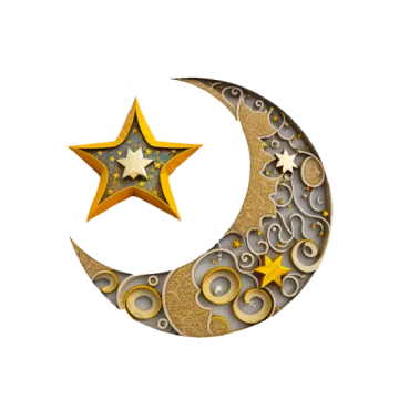 a crescent with a star on top of it