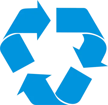 a blue recycling symbol