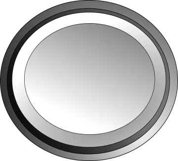 a round mirror on a white background