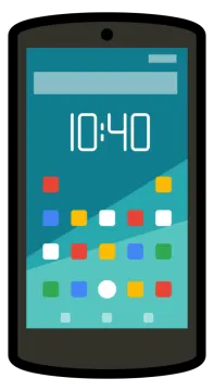 a smartphone with a clock on the screen