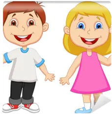 a boy and girl holding hands