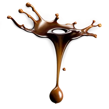 a chocolate splash on a white background