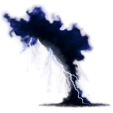 a black cloud with lightning in it