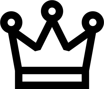a black and white crown icon
