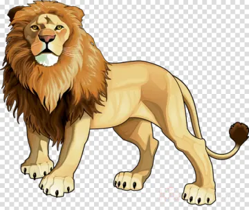 a cartoon lion on transparent background