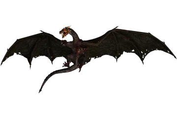 a dragon flying in the air with its wings spread