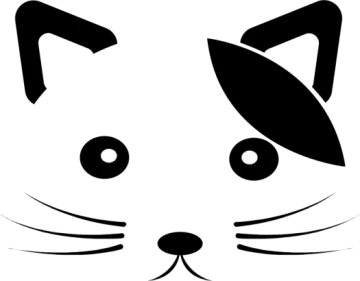 a black and white cat face