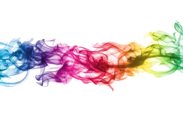 colorful smoke on a white background