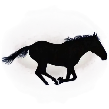 a drawing of a horse running in the snow