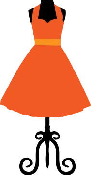 an orange dress on a manne