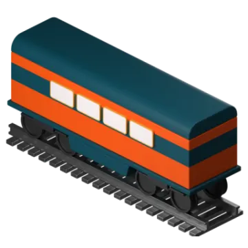 an orange and black train car