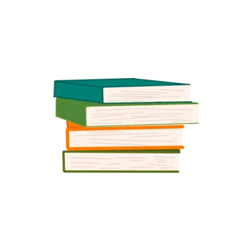 a stack of books on a white background