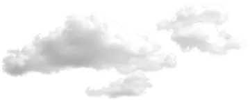 a group of clouds on a white background