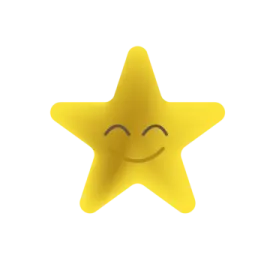 a yellow star with a smiling face