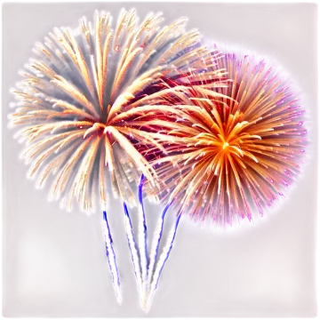 two red and yellow fireworks