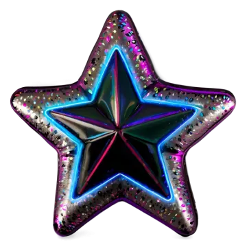 a black and purple star shaped foil balloon