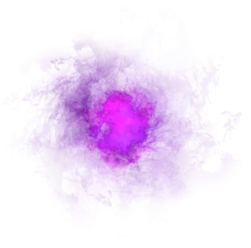 a pink ball of paint on a white background
