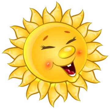 a smiling sun with its mouth open