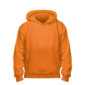 an orange hoodie on a white background