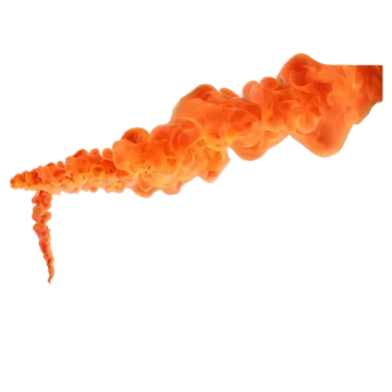 a red and orange fire on a white background