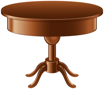 a round table on a white background
