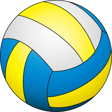 a yellow and blue volleyball ball
