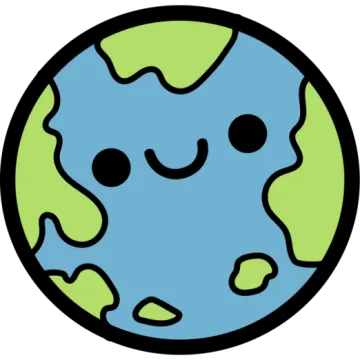 a blue and green earth with smiling faces