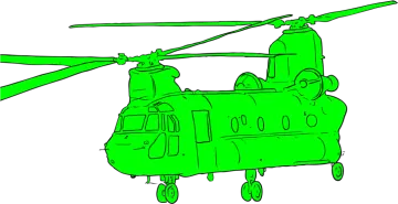 a green helicopter on a white background