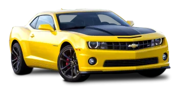 a yellow car on a white background