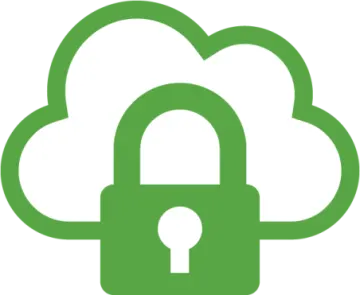 a green cloud with a lock on it