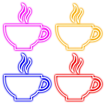 three cups of coffee on a white background
