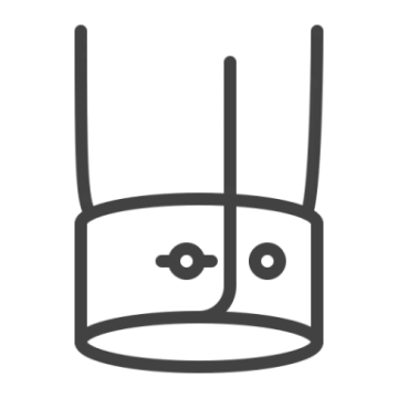 a black and white line drawing of a chef's hat