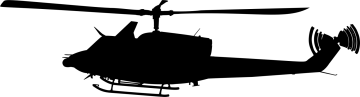 a black and white silhouette of a helicopter
